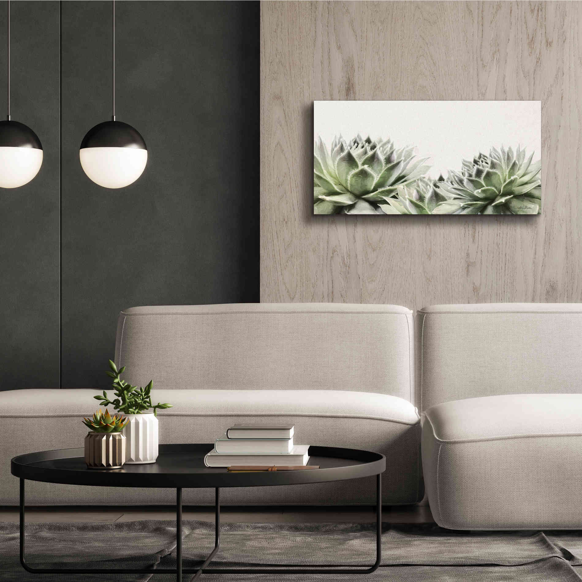 'Soft Succulents I' by Lori Deiter, Canvas Wall Art,40 x 20