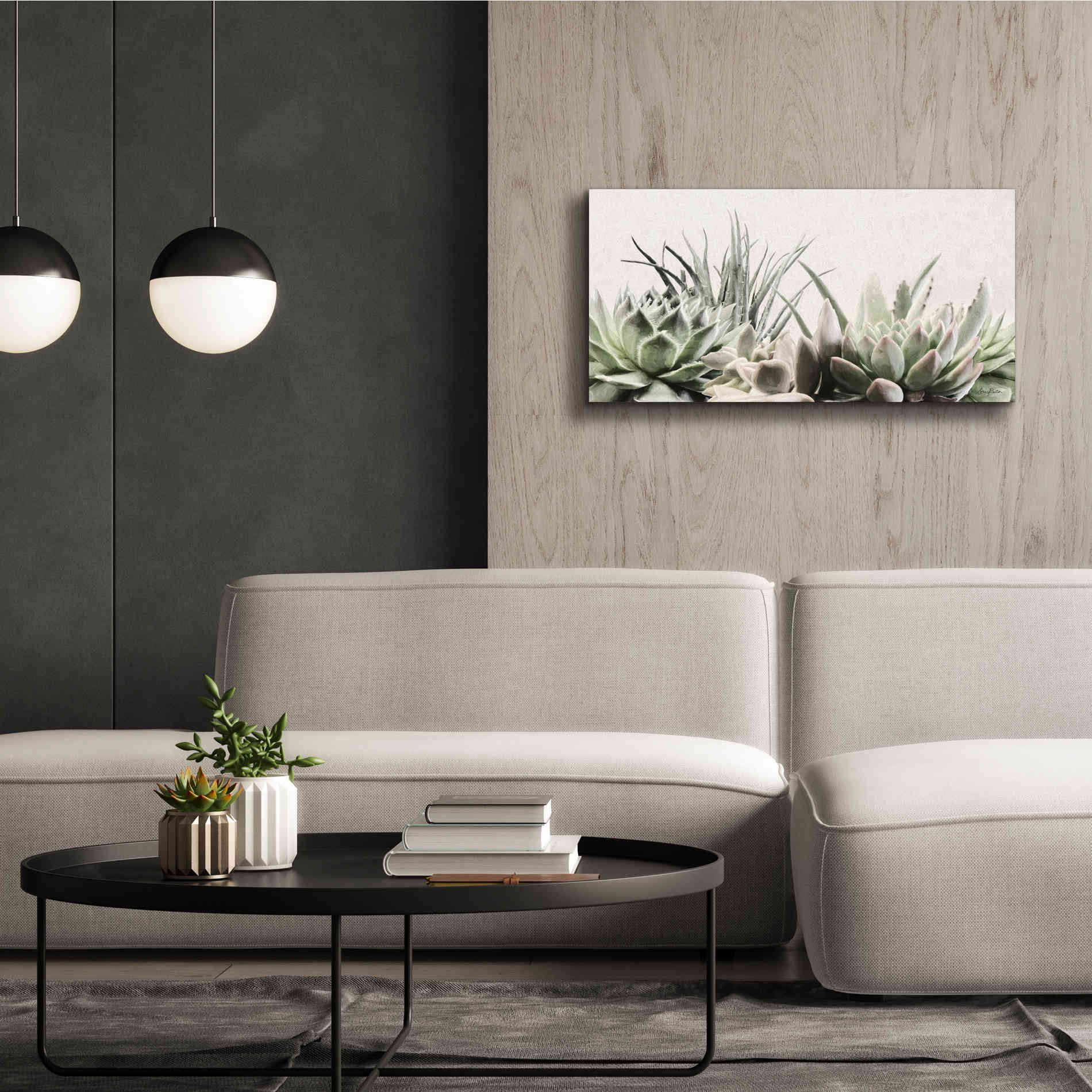 'Soft Succulents II' by Lori Deiter, Canvas Wall Art,40 x 20