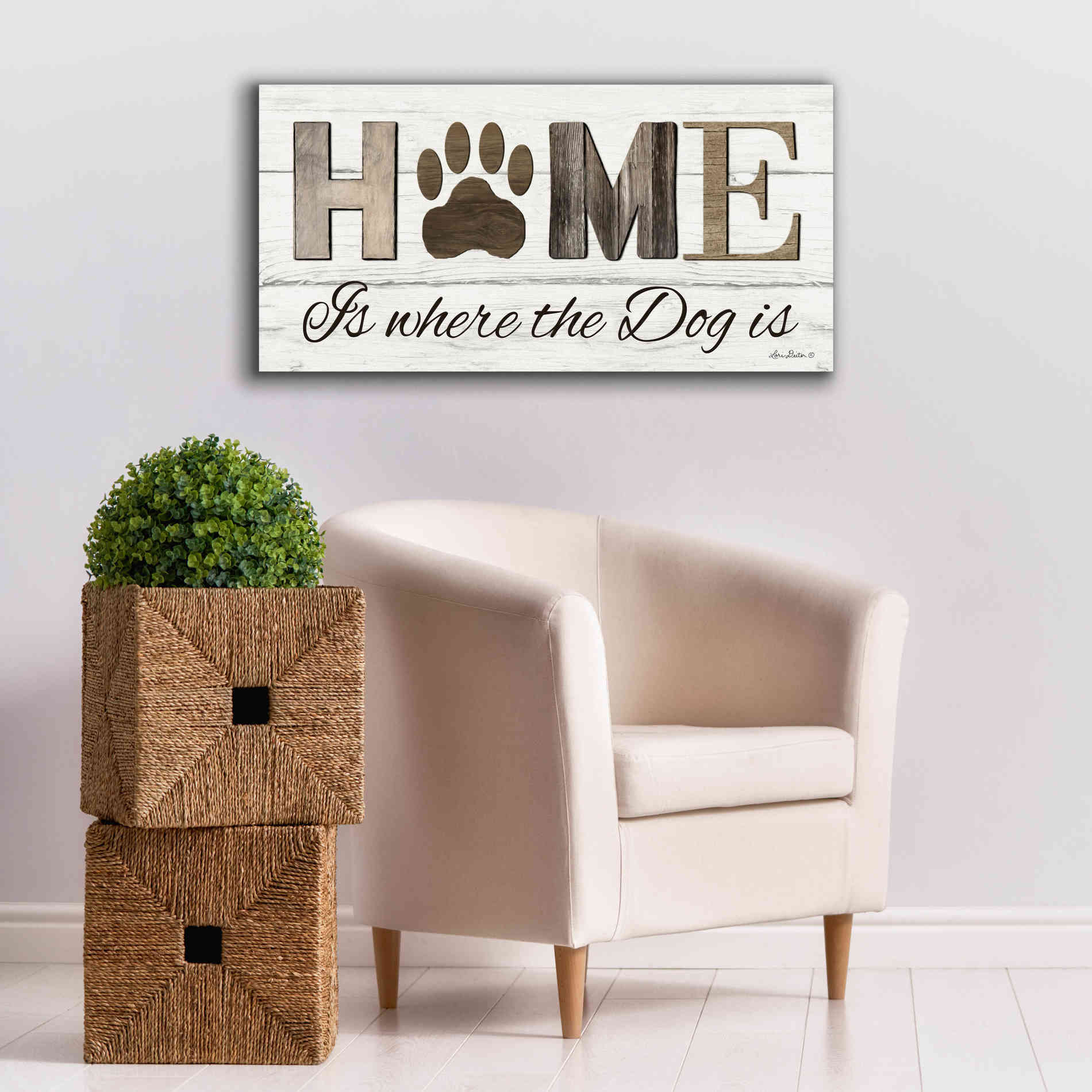 'Home is Where the Dog is' by Lori Deiter, Canvas Wall Art,40 x 20