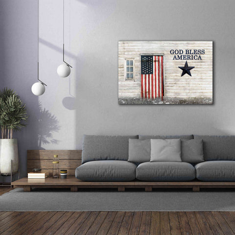 Image of 'God Bless American Flag' by Lori Deiter, Canvas Wall Art,60 x 40