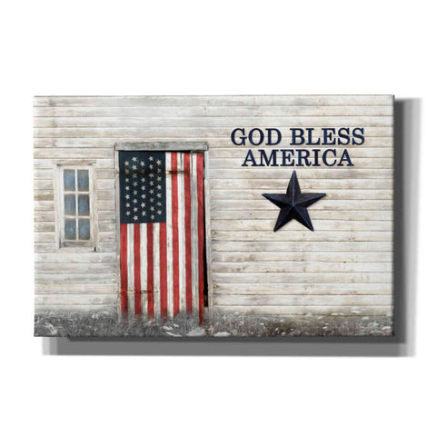 Image of 'God Bless American Flag' by Lori Deiter, Canvas Wall Art
