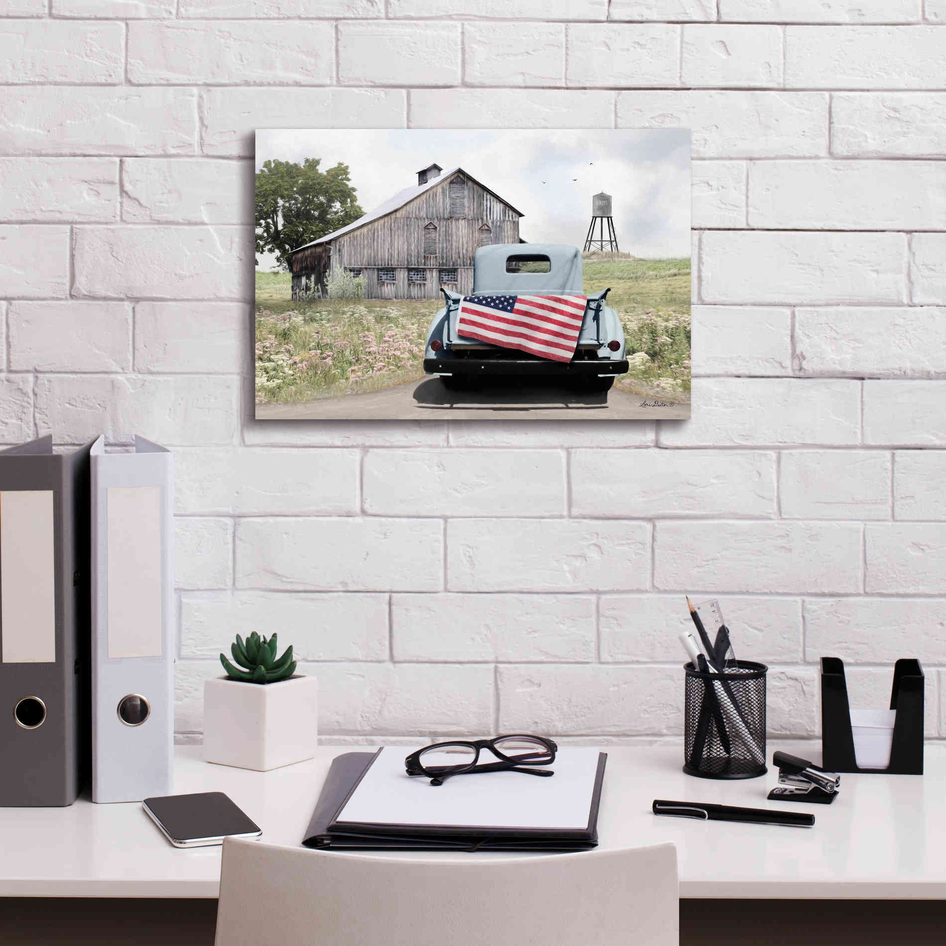 'American Tailgating' by Lori Deiter, Canvas Wall Art,18 x 12