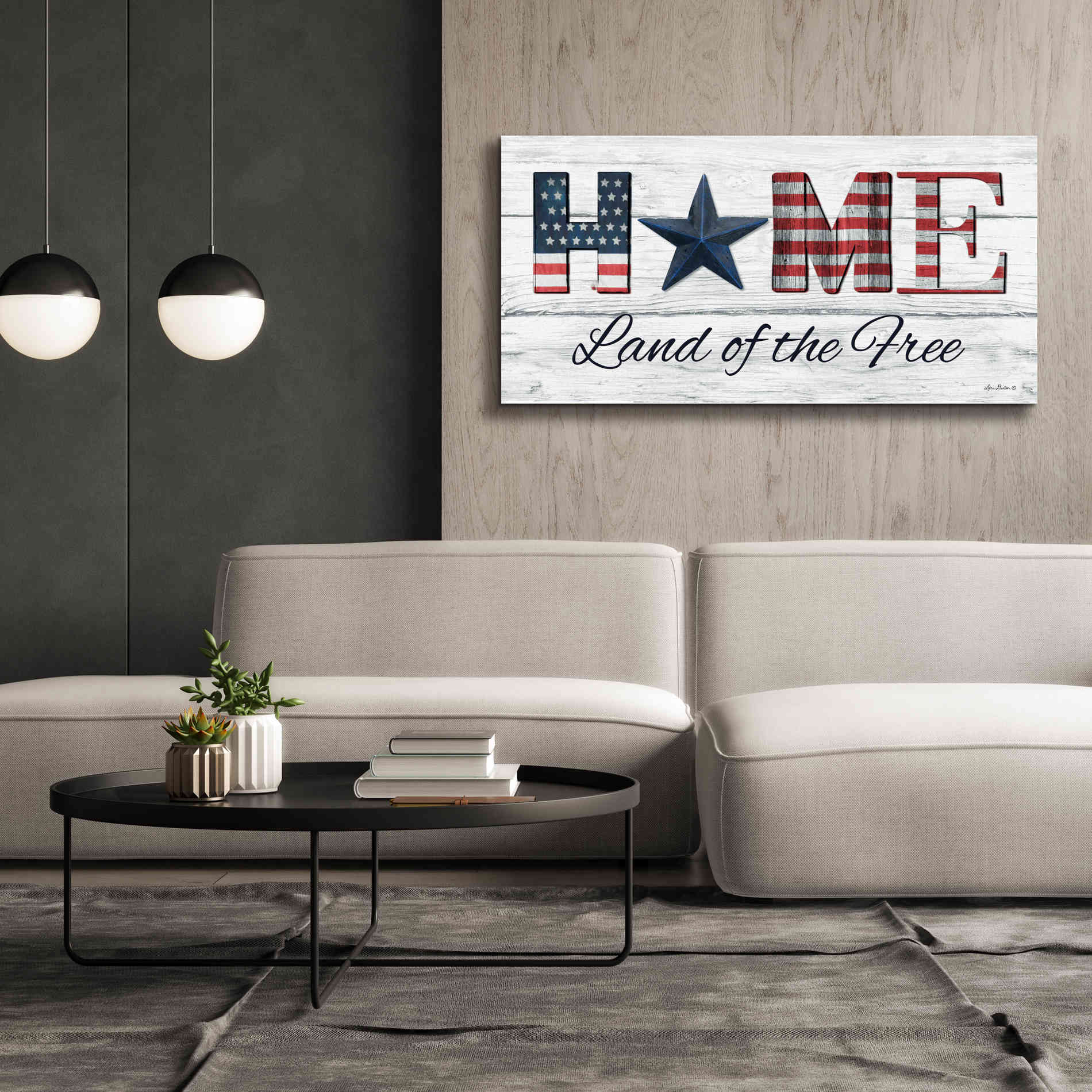 'Home - Land of the Free' by Lori Deiter, Canvas Wall Art,60 x 30