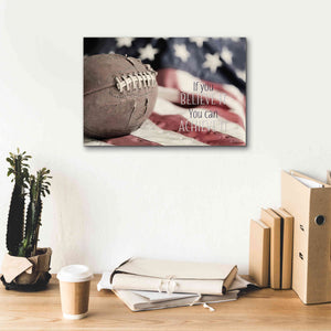 'Football - Believe' by Lori Deiter, Canvas Wall Art,18 x 12