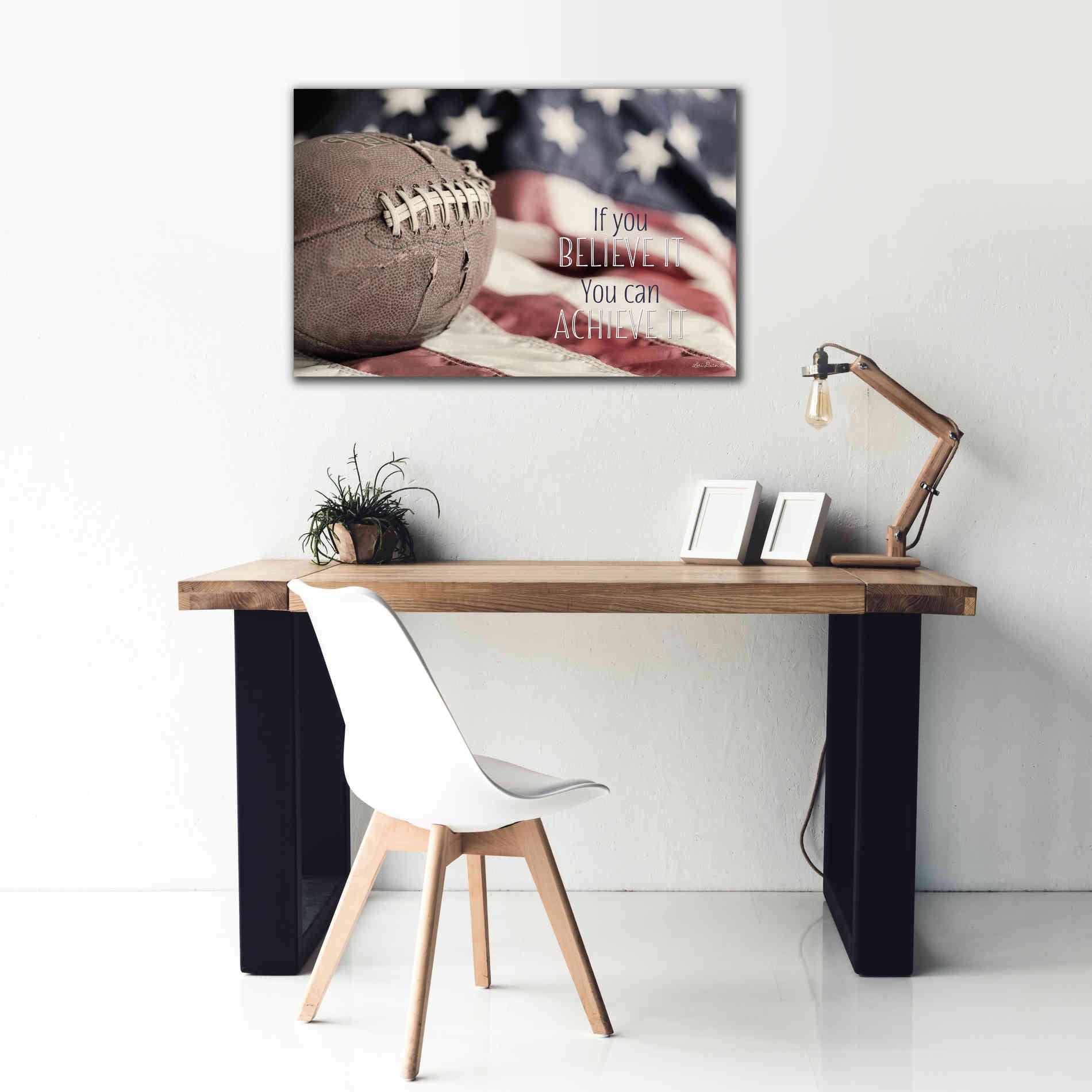 'Football - Believe' by Lori Deiter, Canvas Wall Art,40 x 26