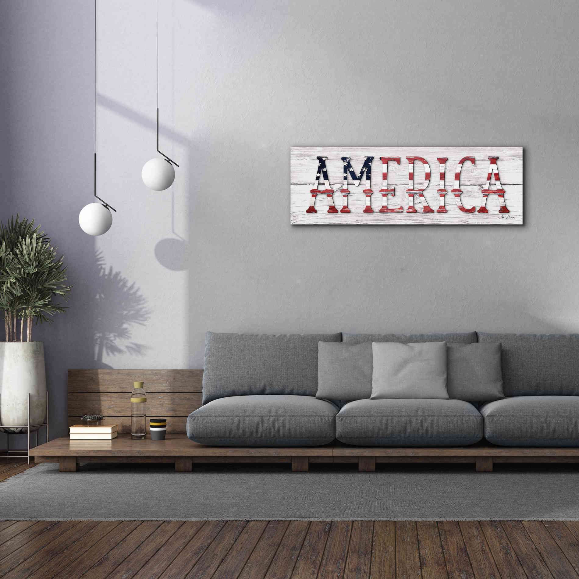 'America' by Lori Deiter, Canvas Wall Art,60 x 20