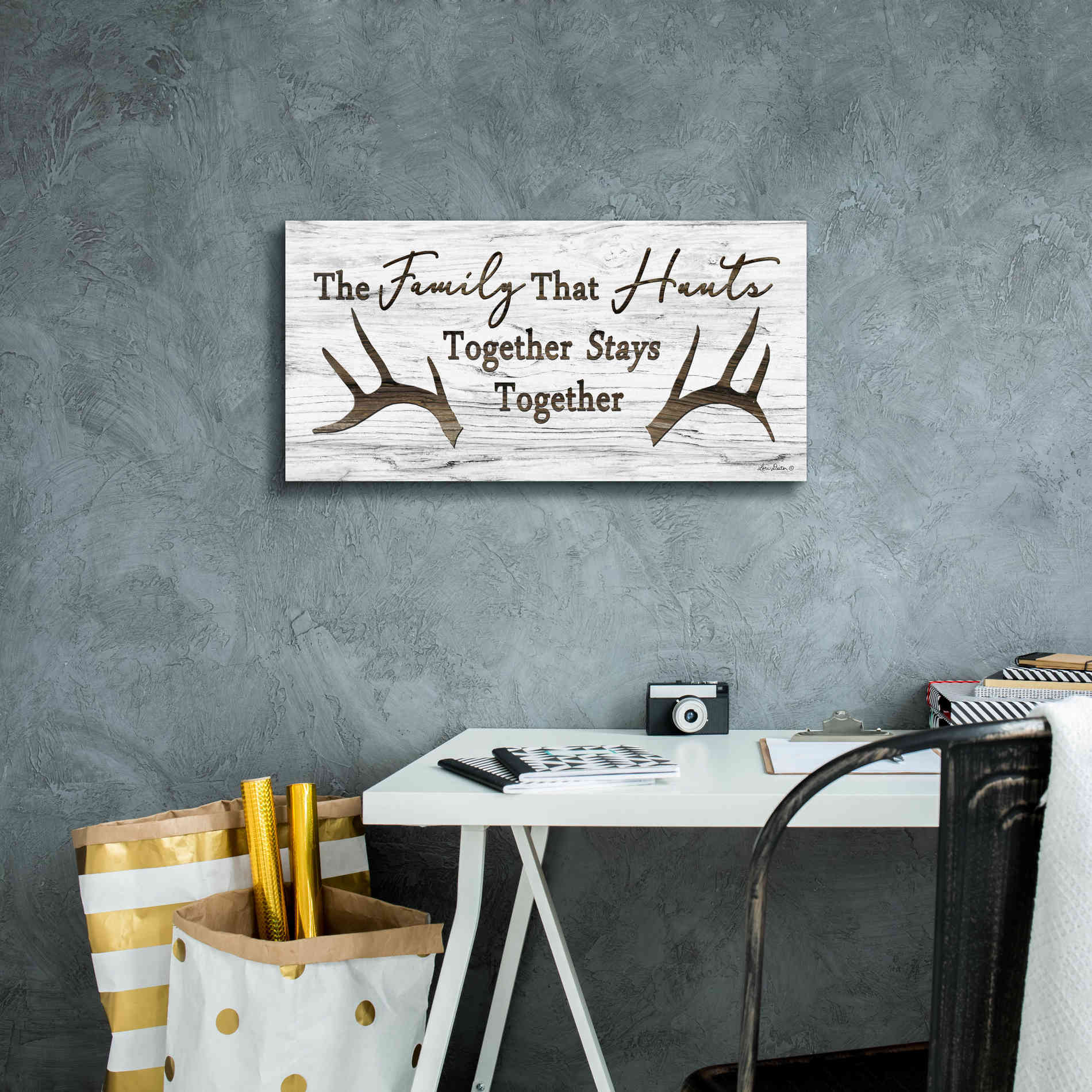 'Hunting Family' by Lori Deiter, Canvas Wall Art,24 x 12