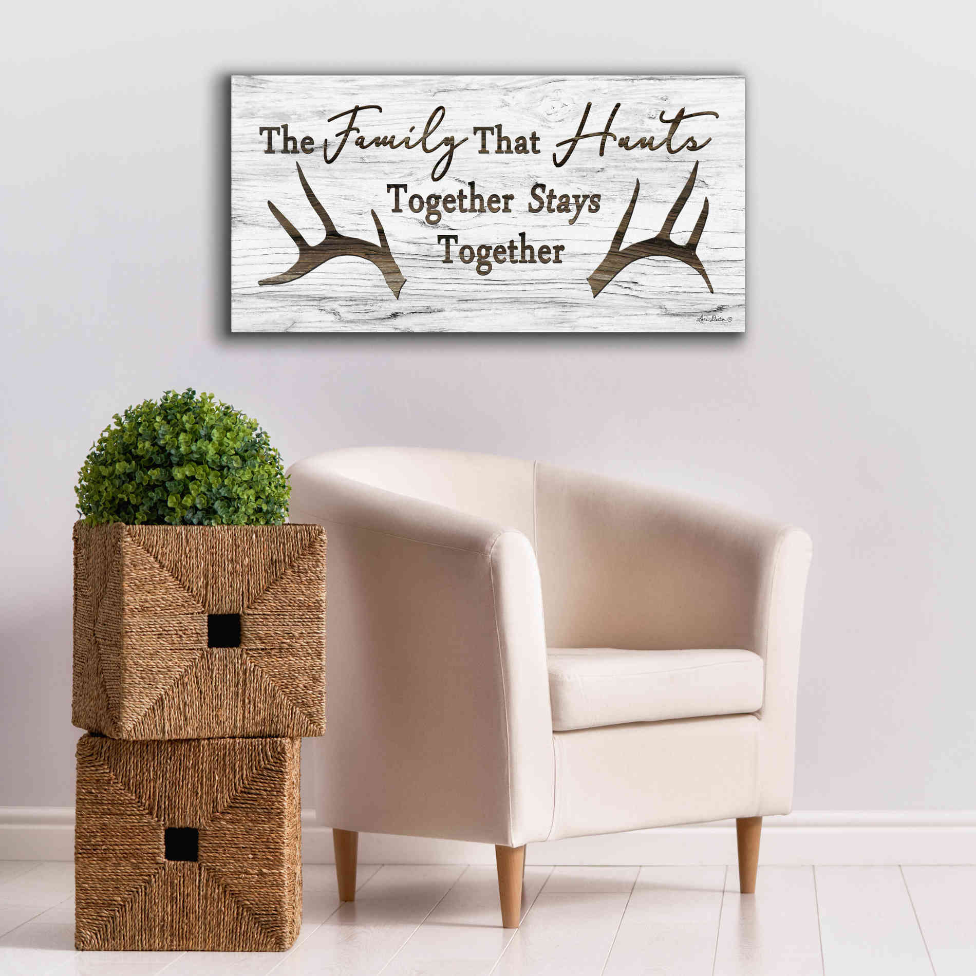 'Hunting Family' by Lori Deiter, Canvas Wall Art,40 x 20