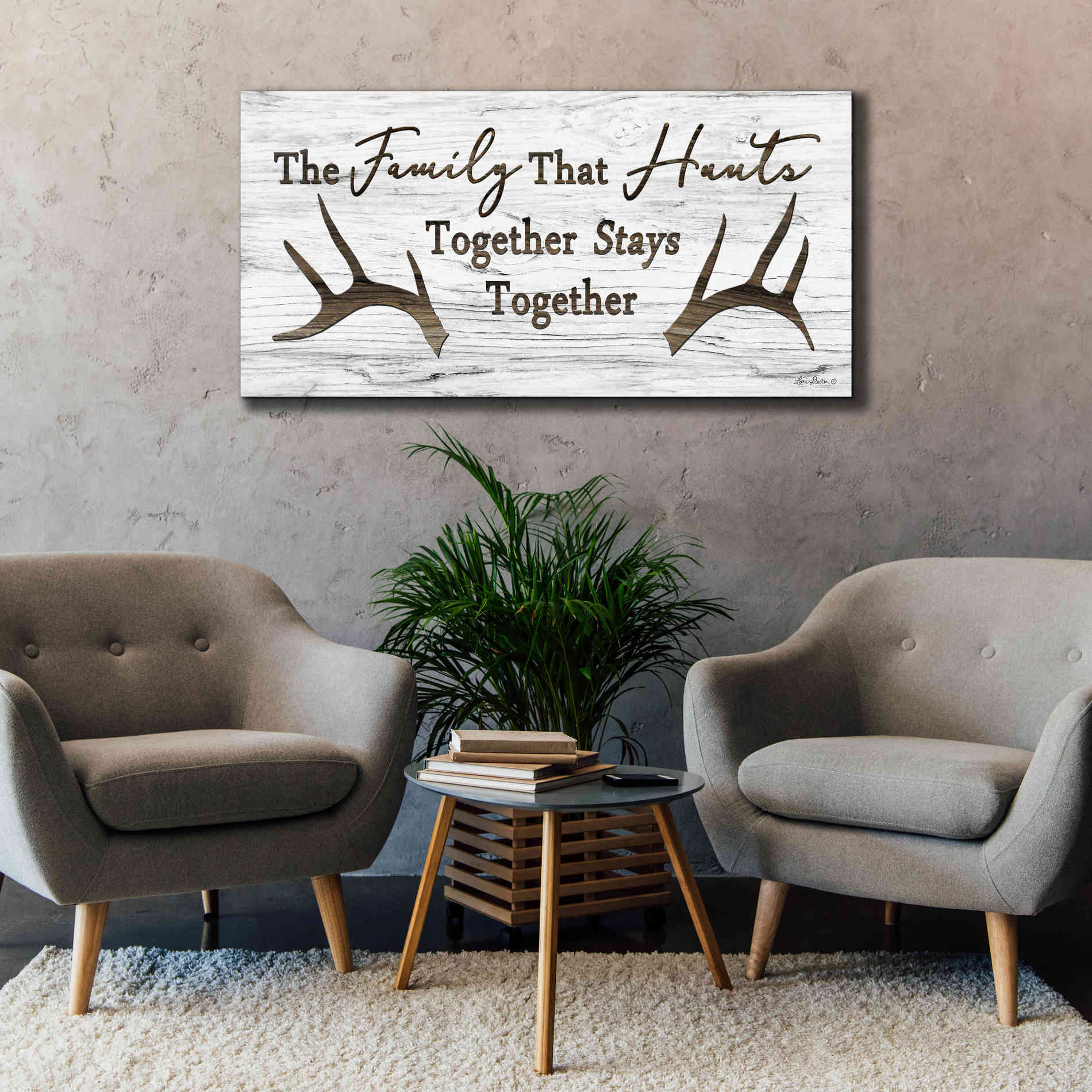 'Hunting Family' by Lori Deiter, Canvas Wall Art,60 x 30