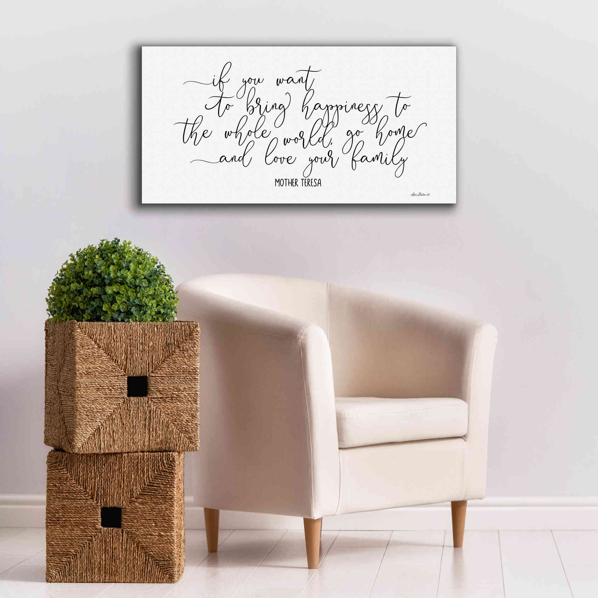 'Love Your Family' by Lori Deiter, Canvas Wall Art,40 x 20