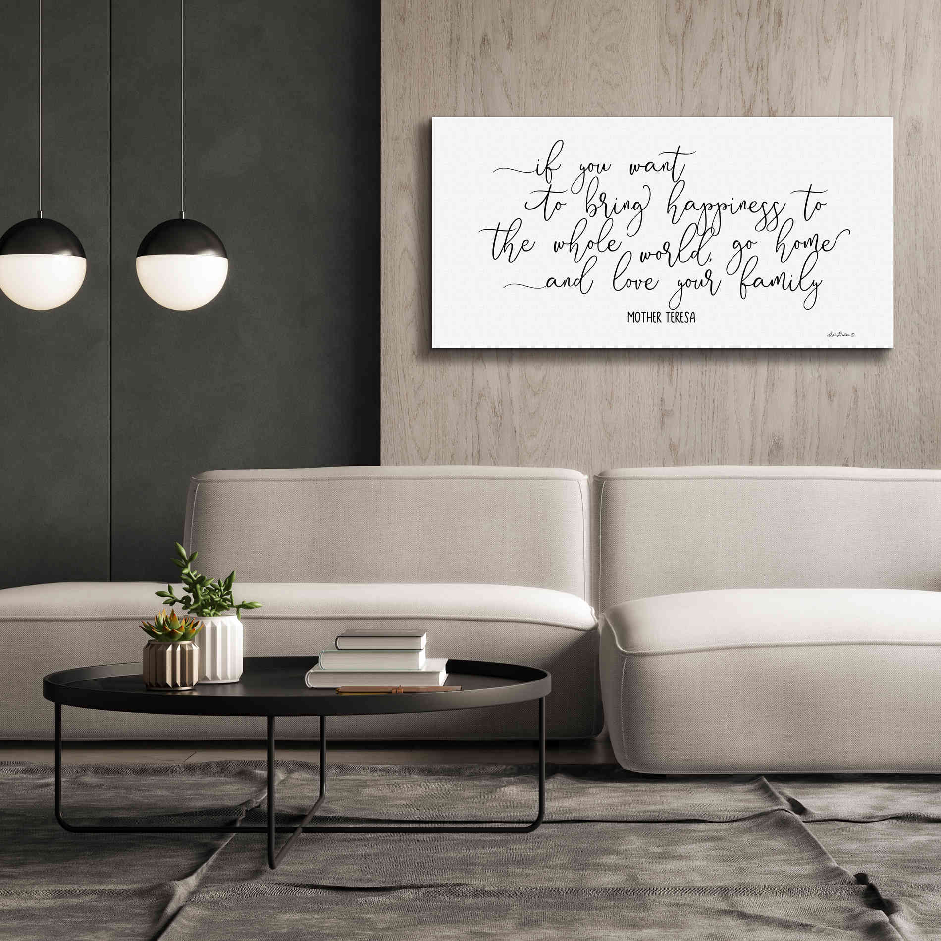 'Love Your Family' by Lori Deiter, Canvas Wall Art,60 x 30