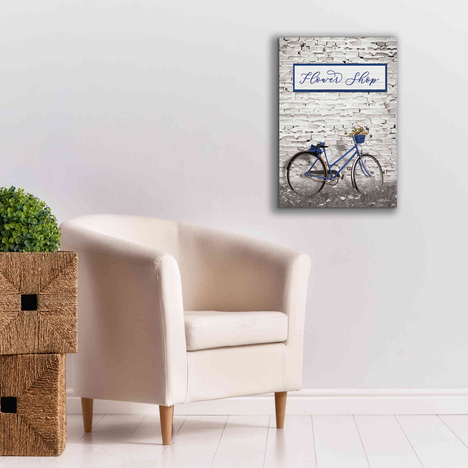 'Flower Shop Bicycle' by Lori Deiter, Canvas Wall Art,18 x 26