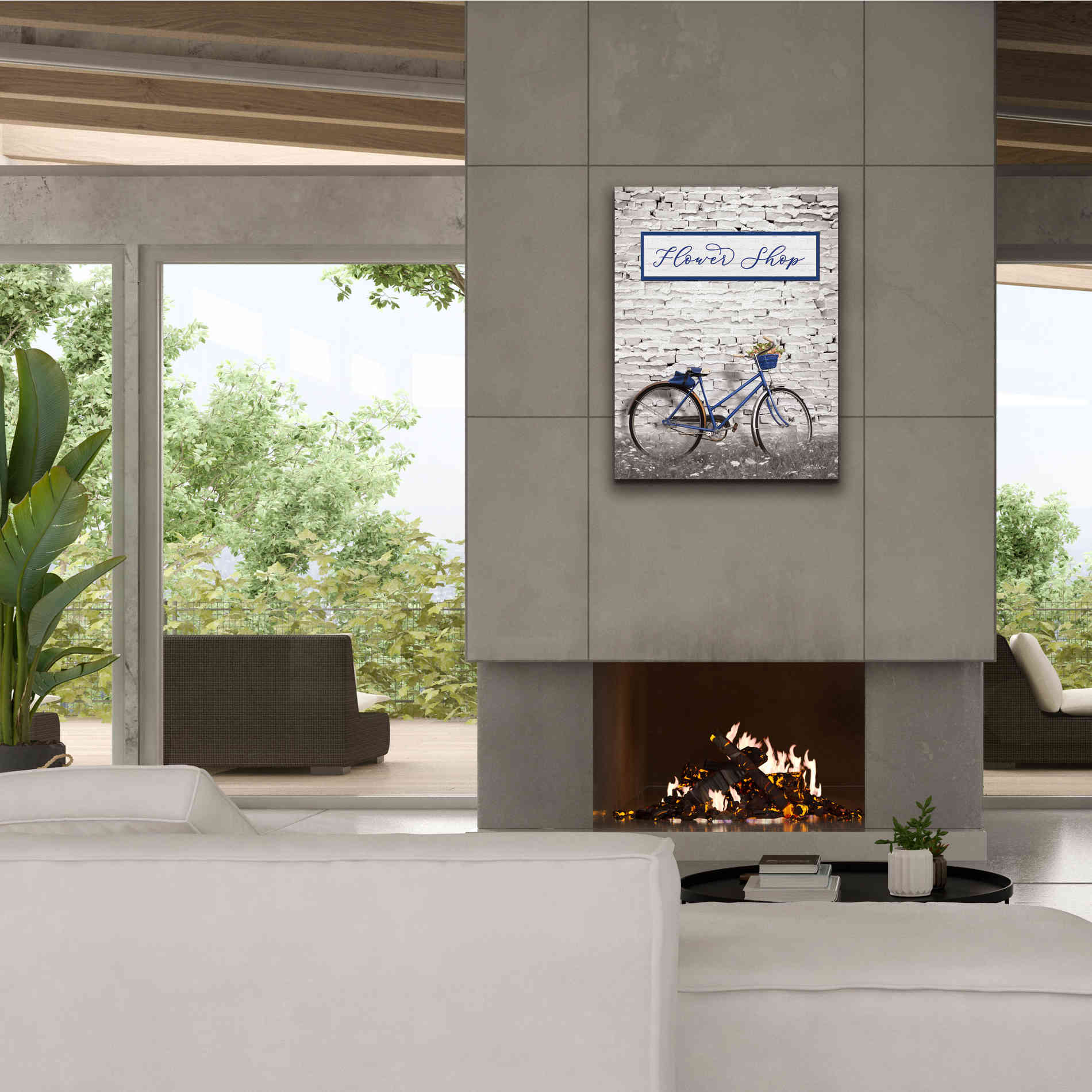 'Flower Shop Bicycle' by Lori Deiter, Canvas Wall Art,26 x 34