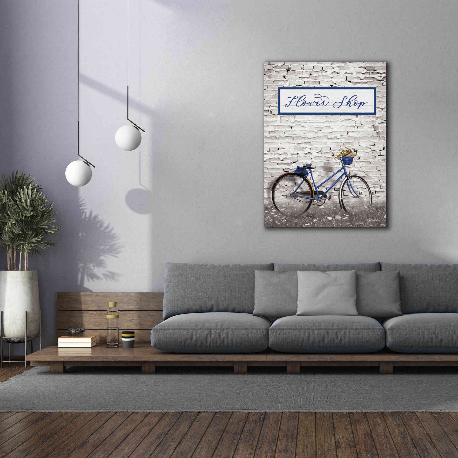 'Flower Shop Bicycle' by Lori Deiter, Canvas Wall Art,40 x 54