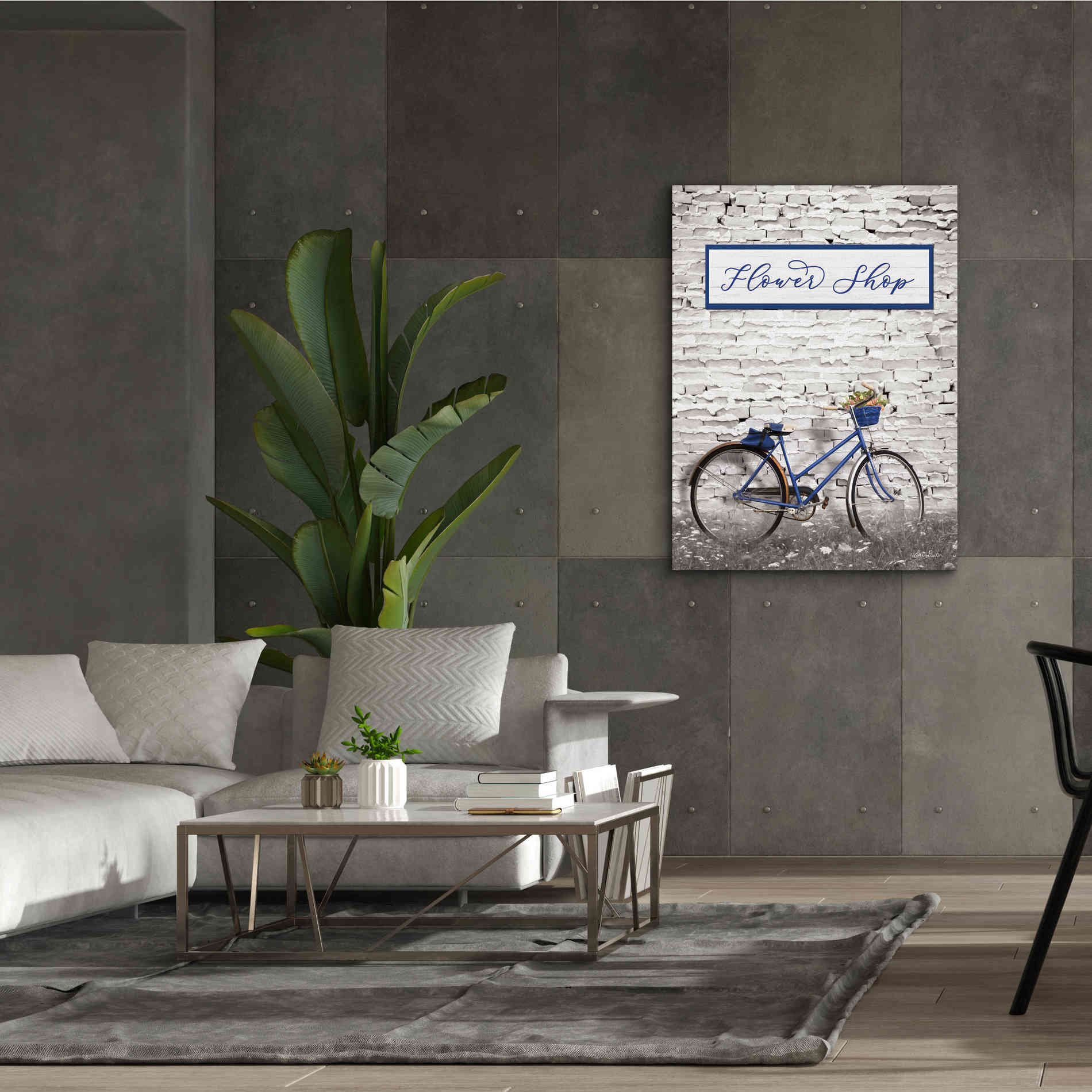 'Flower Shop Bicycle' by Lori Deiter, Canvas Wall Art,40 x 54