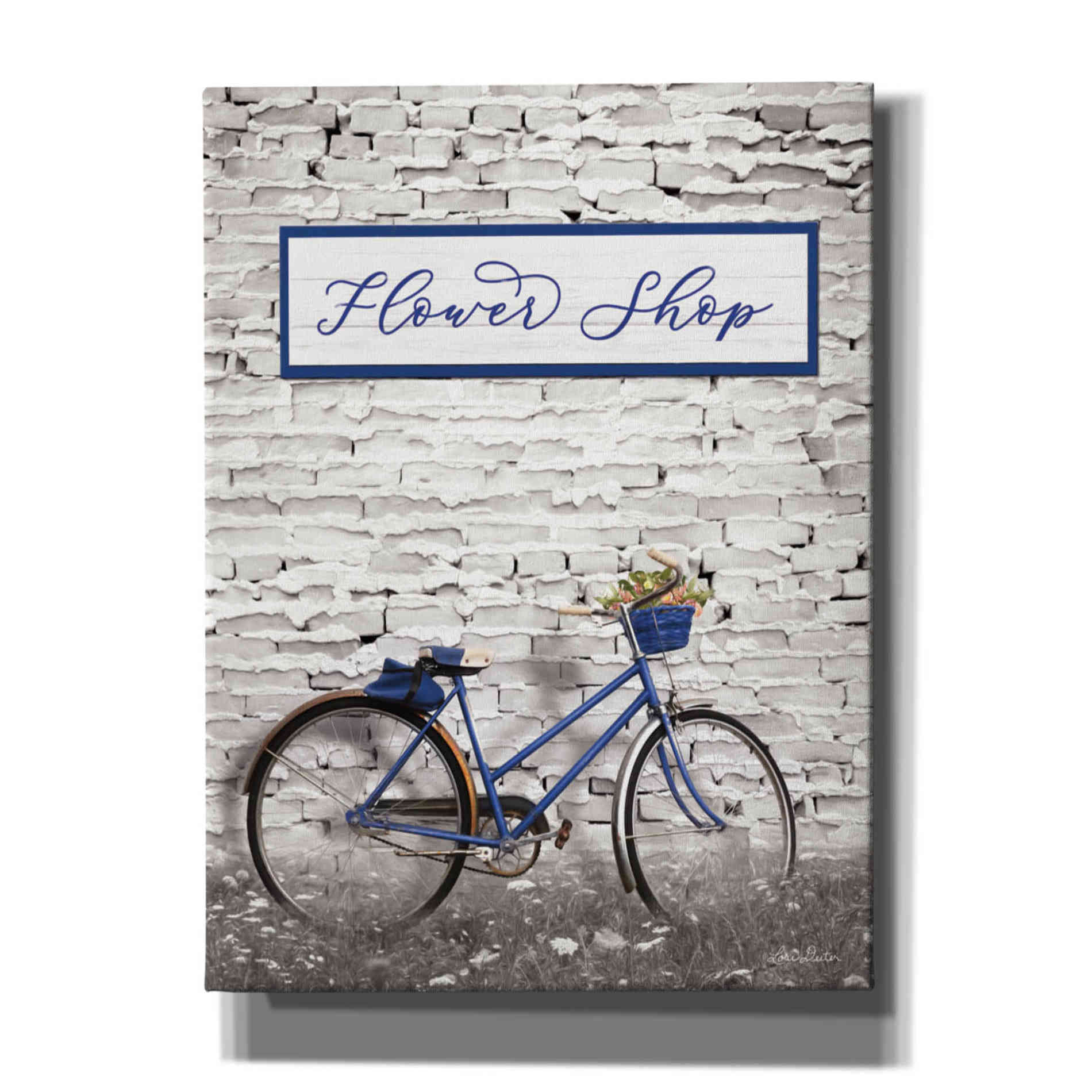 'Flower Shop Bicycle' by Lori Deiter, Canvas Wall Art