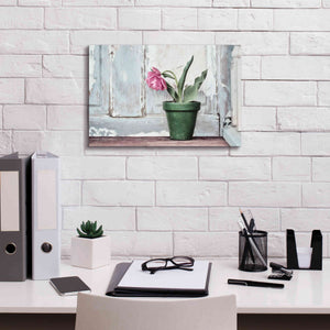'Take a Bow Tulip' by Lori Deiter, Canvas Wall Art,18 x 12