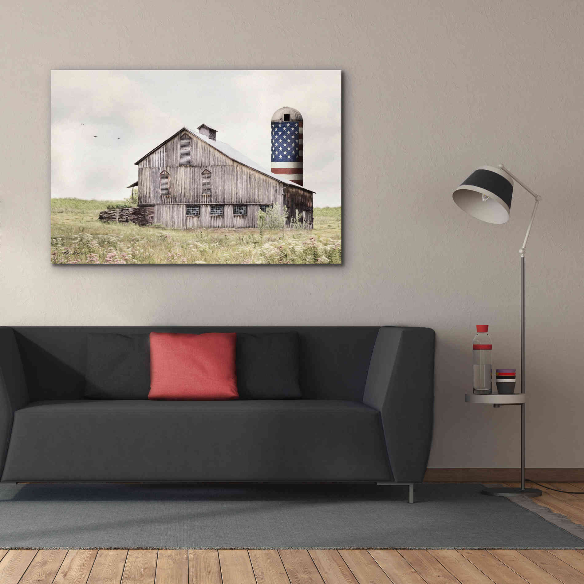 'One Land, One Flag' by Lori Deiter, Canvas Wall Art,60 x 40