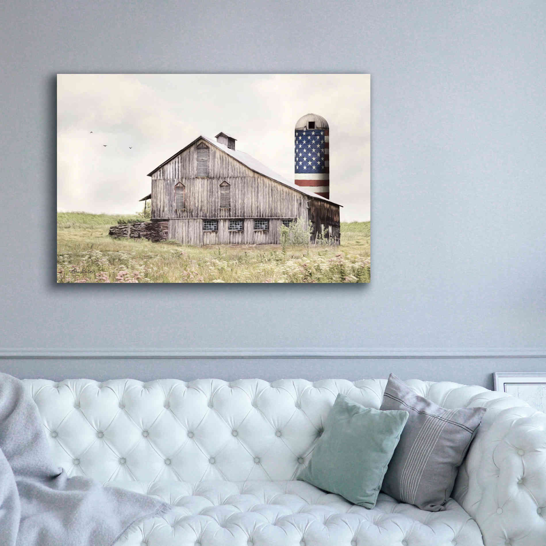 'One Land, One Flag' by Lori Deiter, Canvas Wall Art,60 x 40