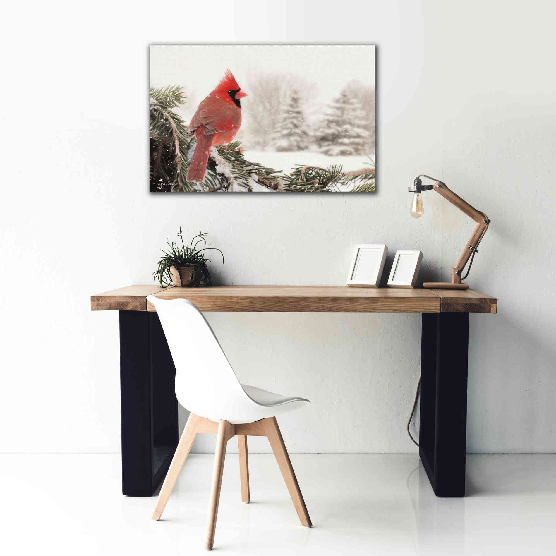 'Winter Perch' by Lori Deiter, Canvas Wall Art,40 x 26