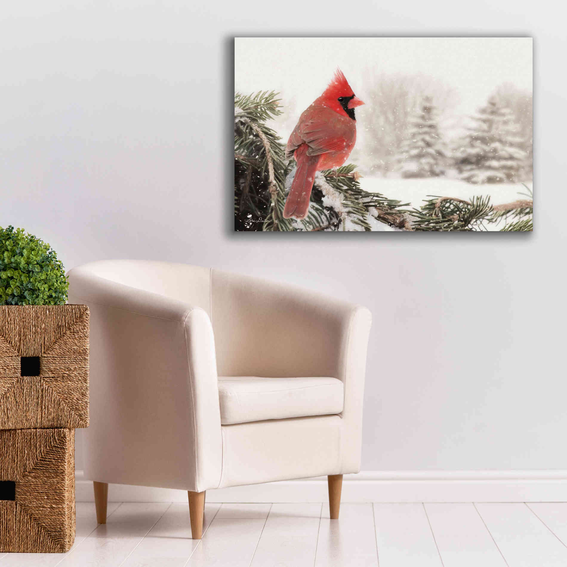 'Winter Perch' by Lori Deiter, Canvas Wall Art,40 x 26