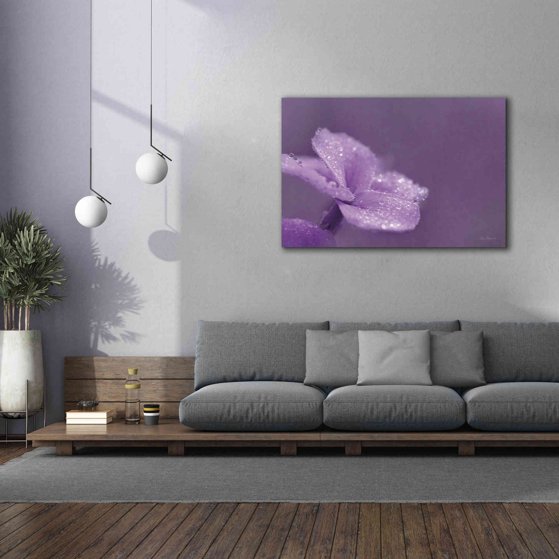 'Purple Dew' by Lori Deiter, Canvas Wall Art,60 x 40