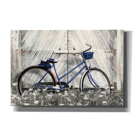 Image of 'Blue Bike at Barn' by Lori Deiter, Canvas Wall Art