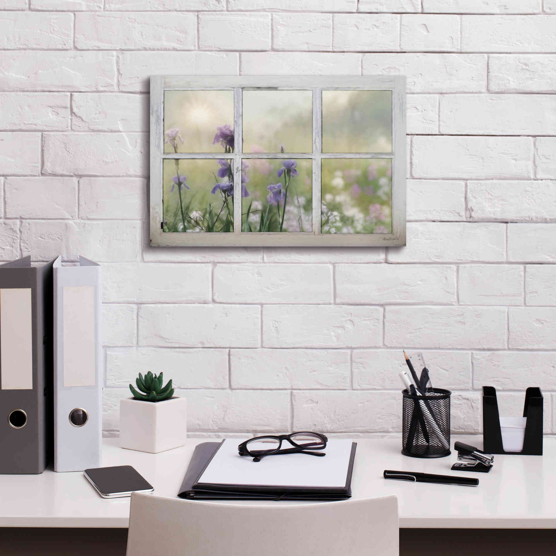 'Framed Flowers' by Lori Deiter, Canvas Wall Art,18 x 12