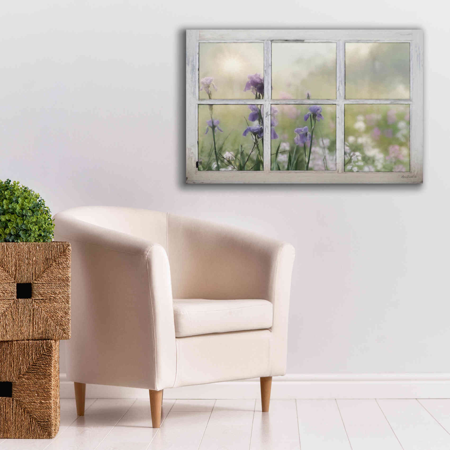 'Framed Flowers' by Lori Deiter, Canvas Wall Art,40 x 26