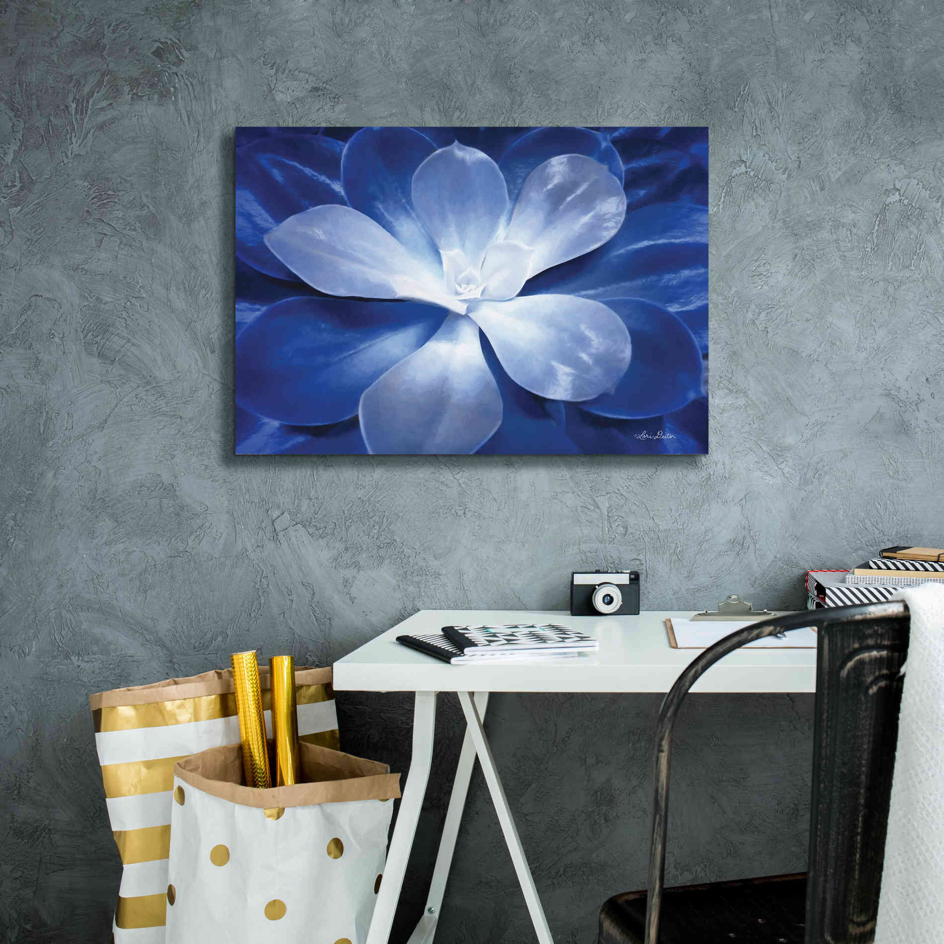 'Blue Succulent II' by Lori Deiter, Canvas Wall Art,26 x 18