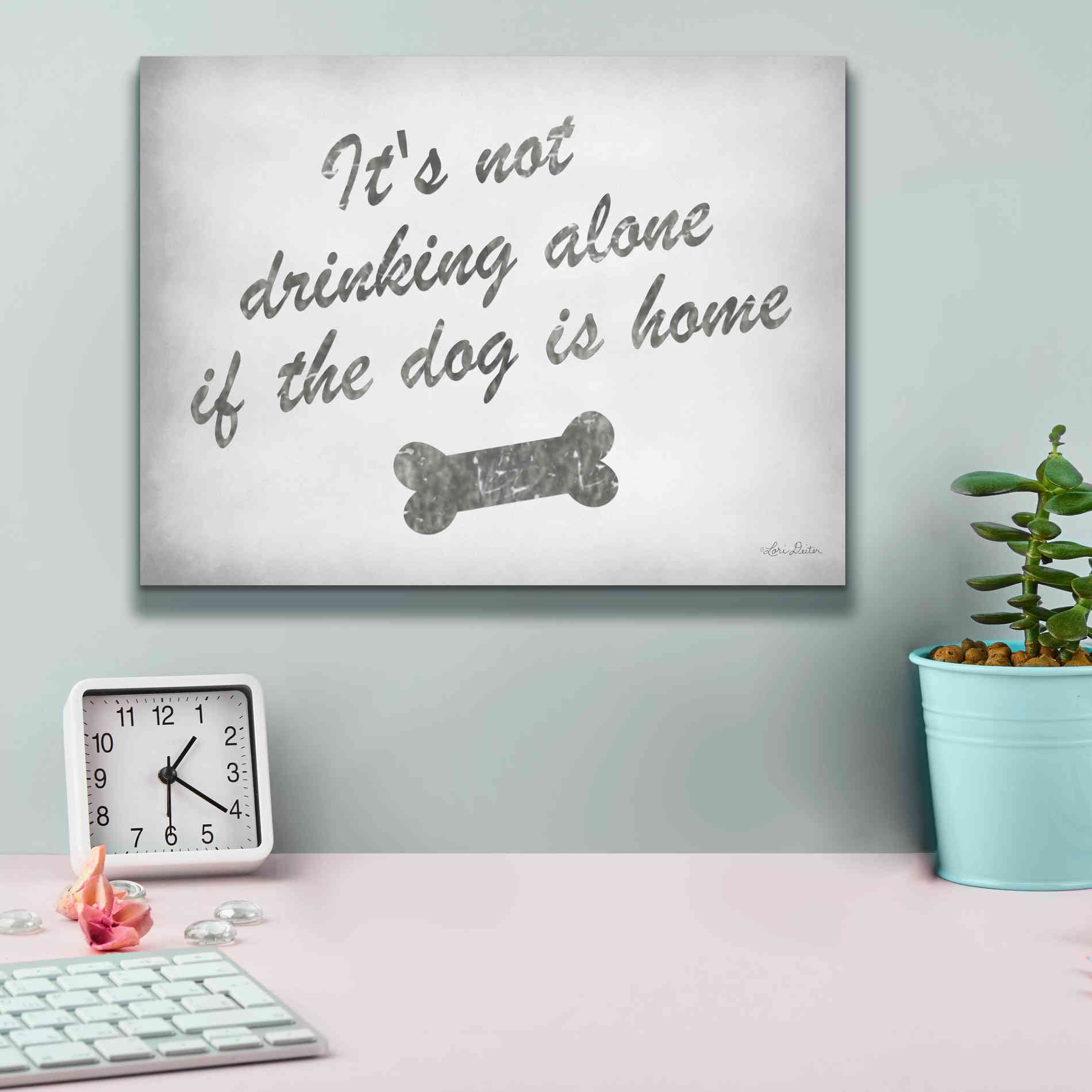 'Drinking Alone' by Lori Deiter, Canvas Wall Art,16 x 12