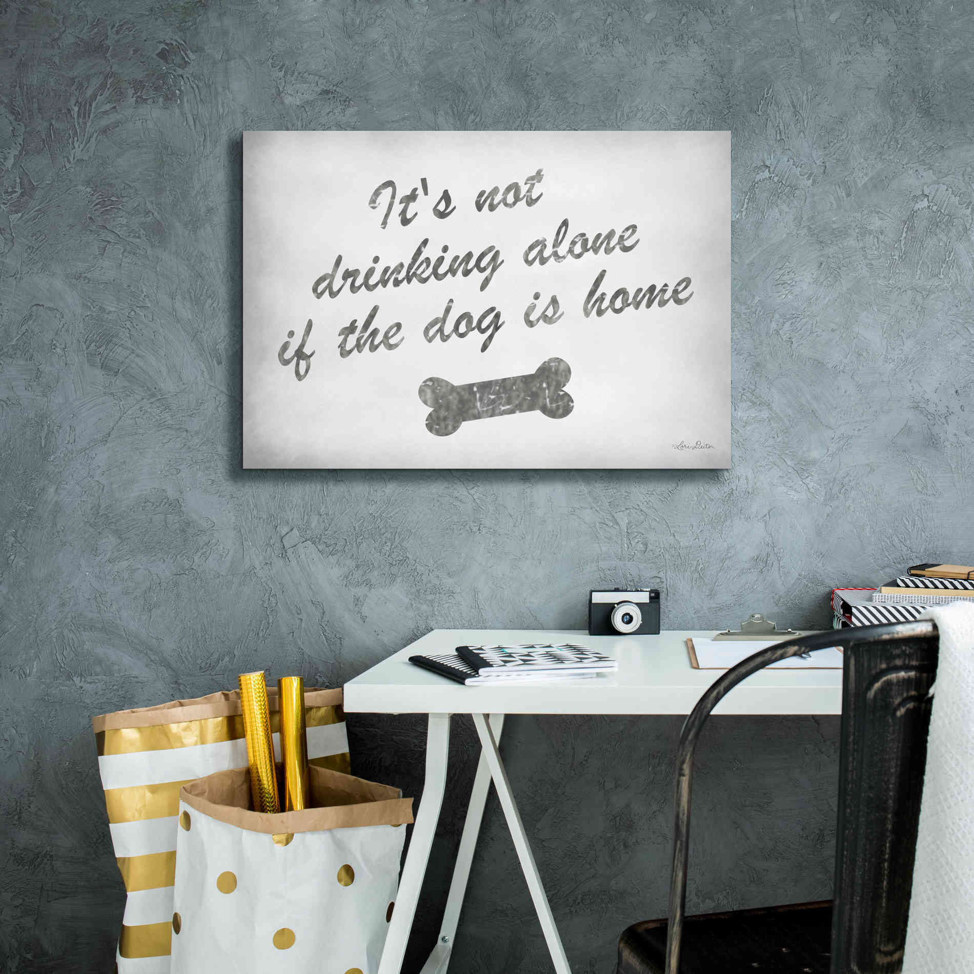 'Drinking Alone' by Lori Deiter, Canvas Wall Art,26 x 18