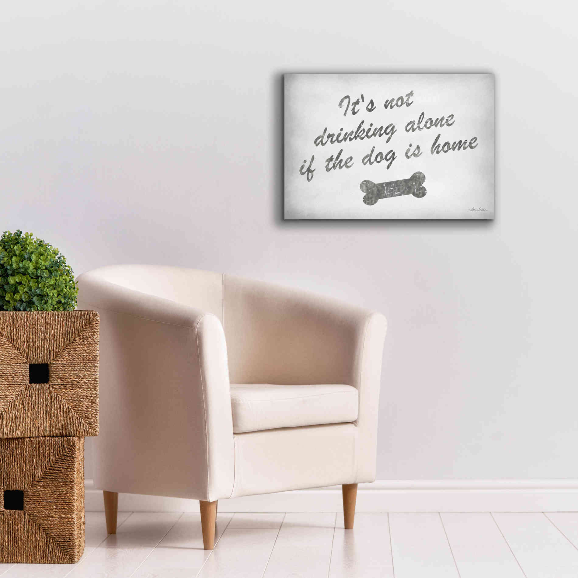 'Drinking Alone' by Lori Deiter, Canvas Wall Art,26 x 18