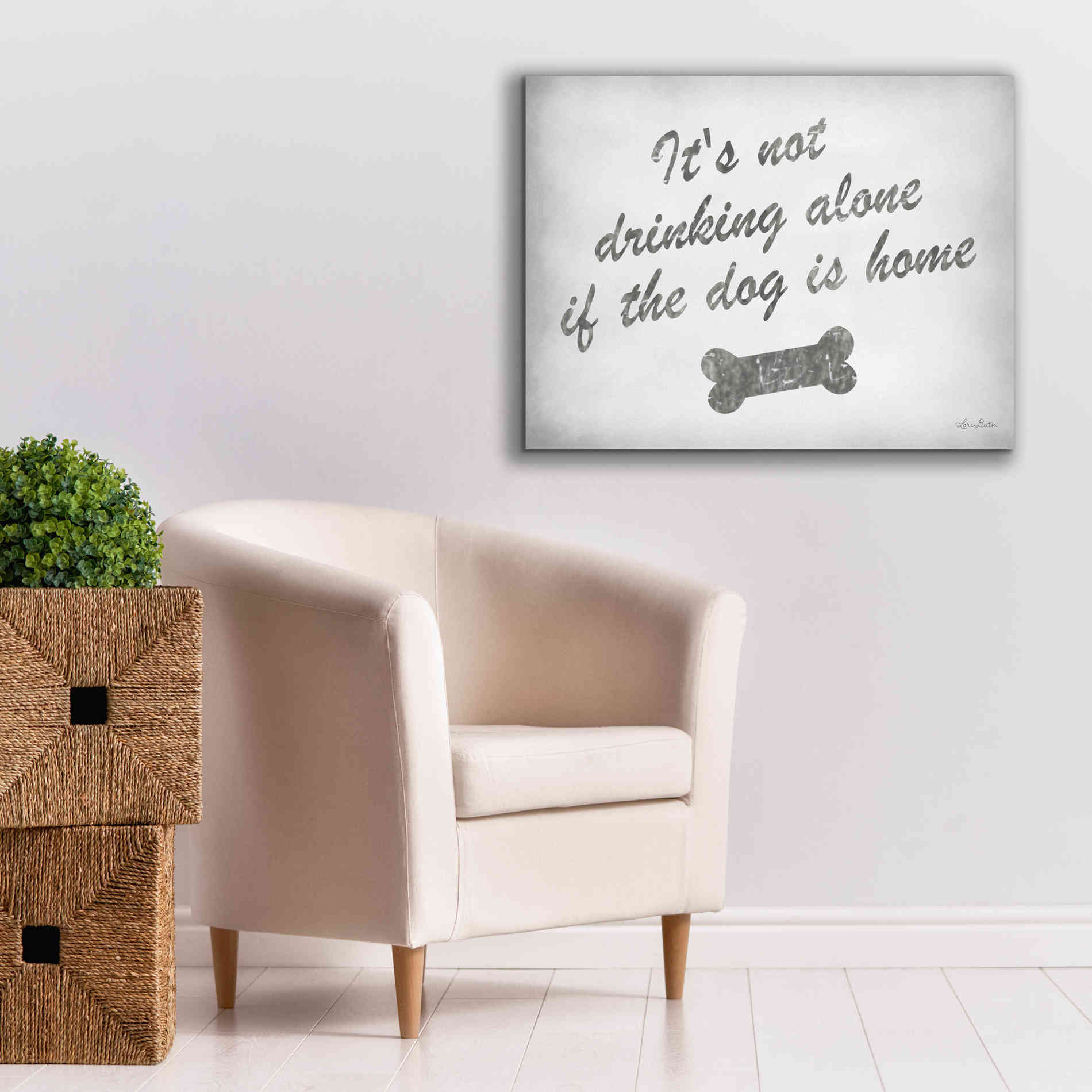'Drinking Alone' by Lori Deiter, Canvas Wall Art,34 x 26