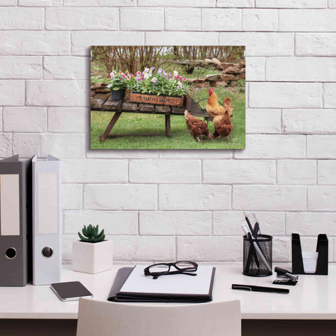 Image of 'Farmer's Flower Cart' by Lori Deiter, Canvas Wall Art,18 x 12