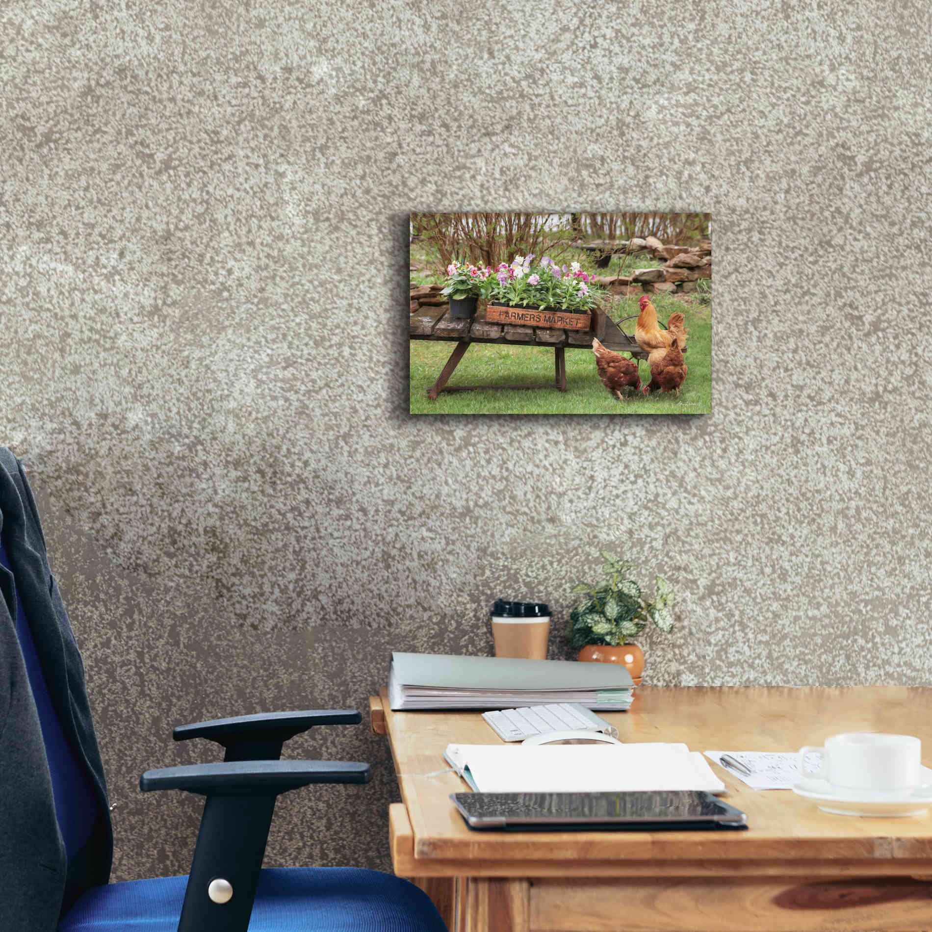 'Farmer's Flower Cart' by Lori Deiter, Canvas Wall Art,18 x 12