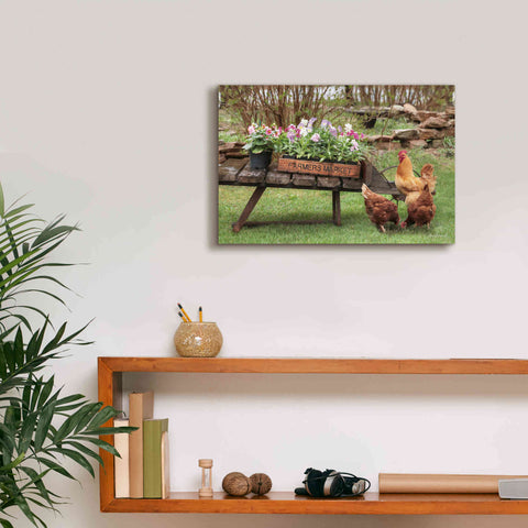 Image of 'Farmer's Flower Cart' by Lori Deiter, Canvas Wall Art,18 x 12