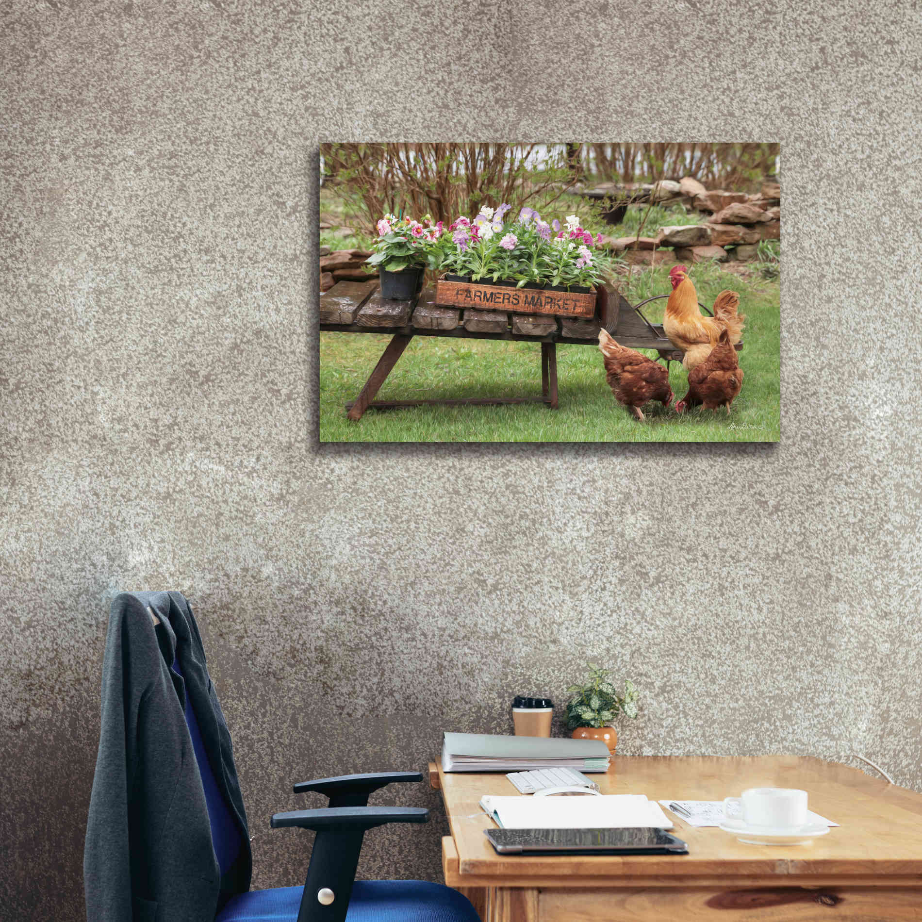 'Farmer's Flower Cart' by Lori Deiter, Canvas Wall Art,40 x 26