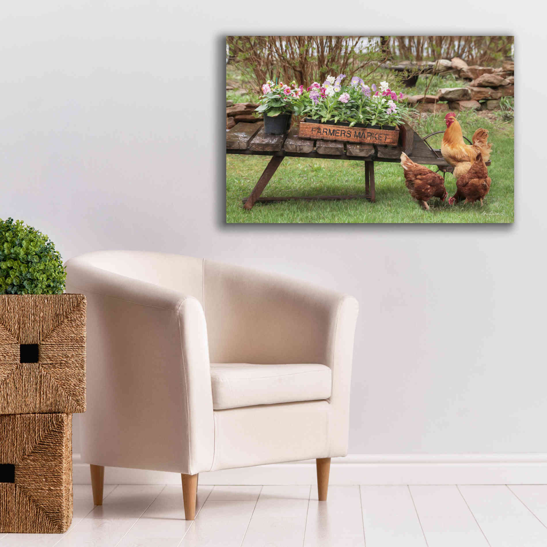 'Farmer's Flower Cart' by Lori Deiter, Canvas Wall Art,40 x 26