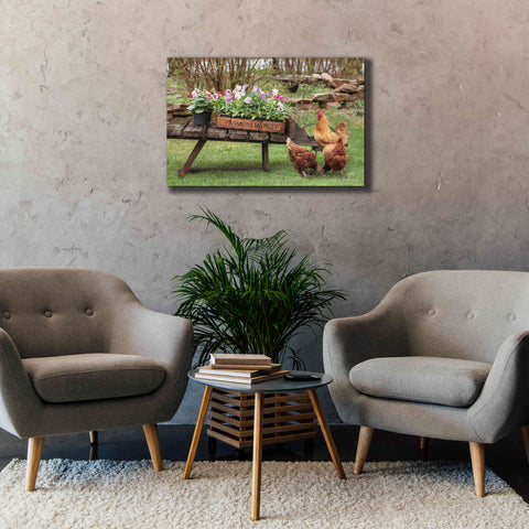 Image of 'Farmer's Flower Cart' by Lori Deiter, Canvas Wall Art,40 x 26