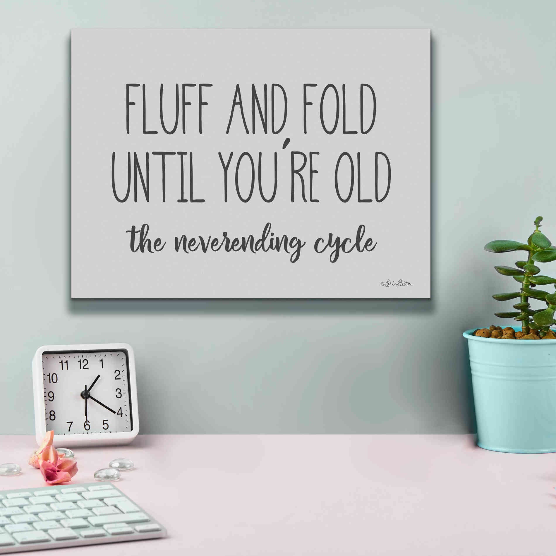 'Fluff and Fold' by Lori Deiter, Canvas Wall Art,16 x 12