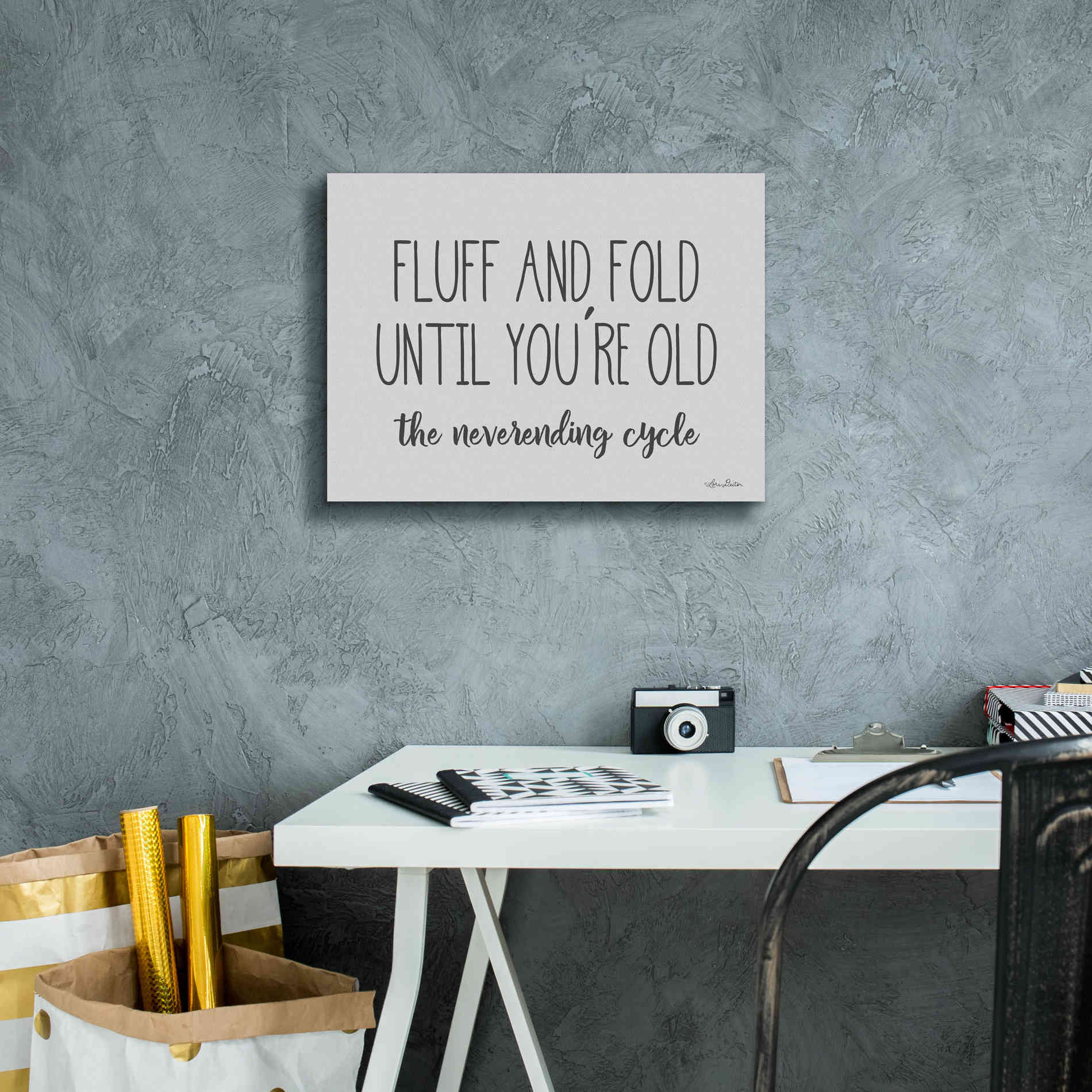 'Fluff and Fold' by Lori Deiter, Canvas Wall Art,16 x 12