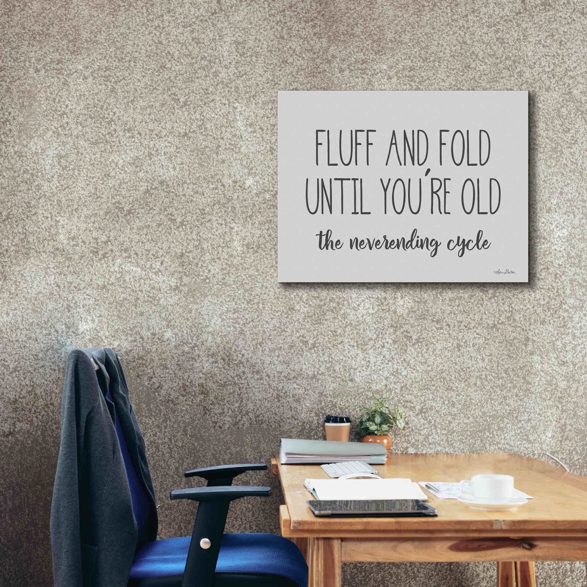 'Fluff and Fold' by Lori Deiter, Canvas Wall Art,34 x 26