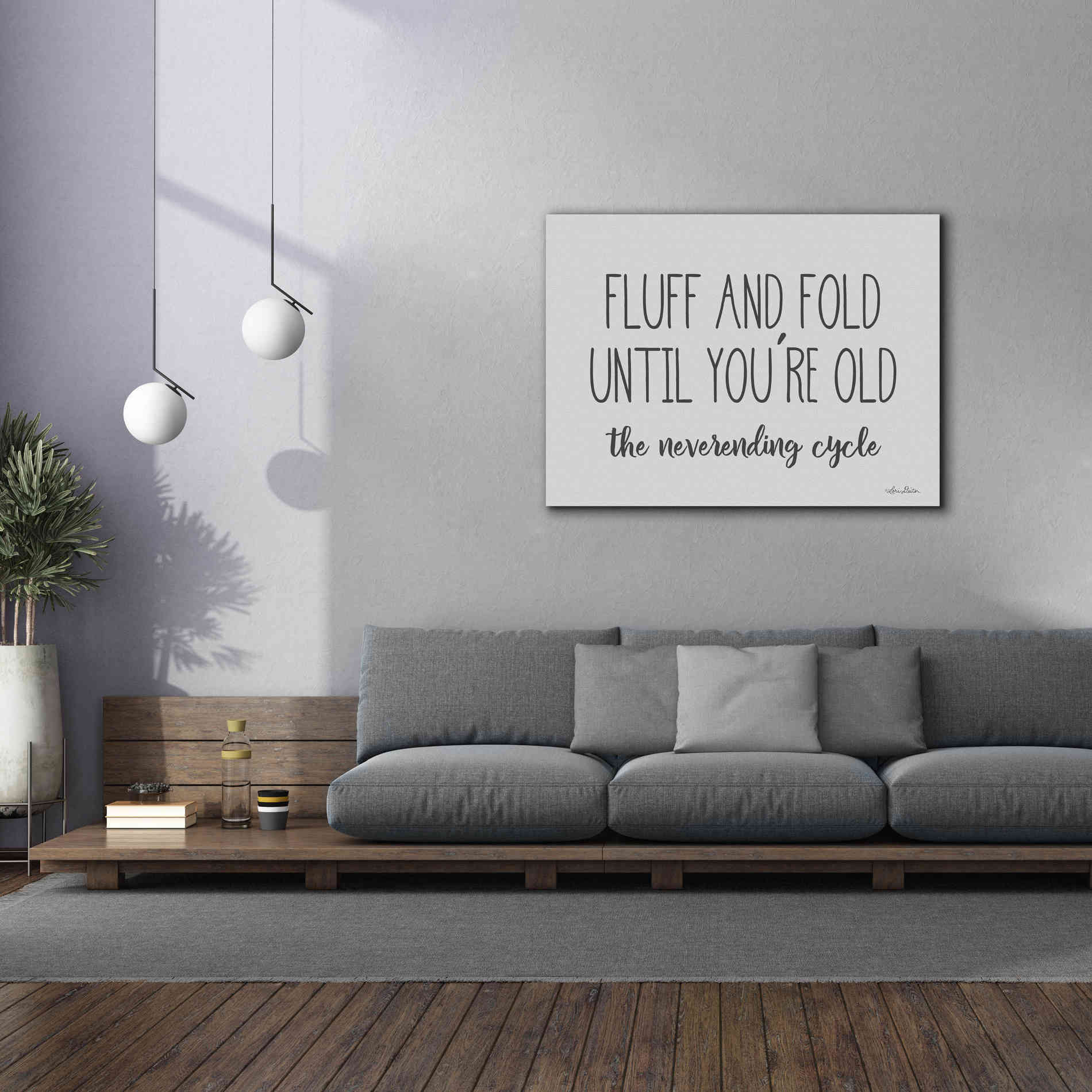 'Fluff and Fold' by Lori Deiter, Canvas Wall Art,54 x 40