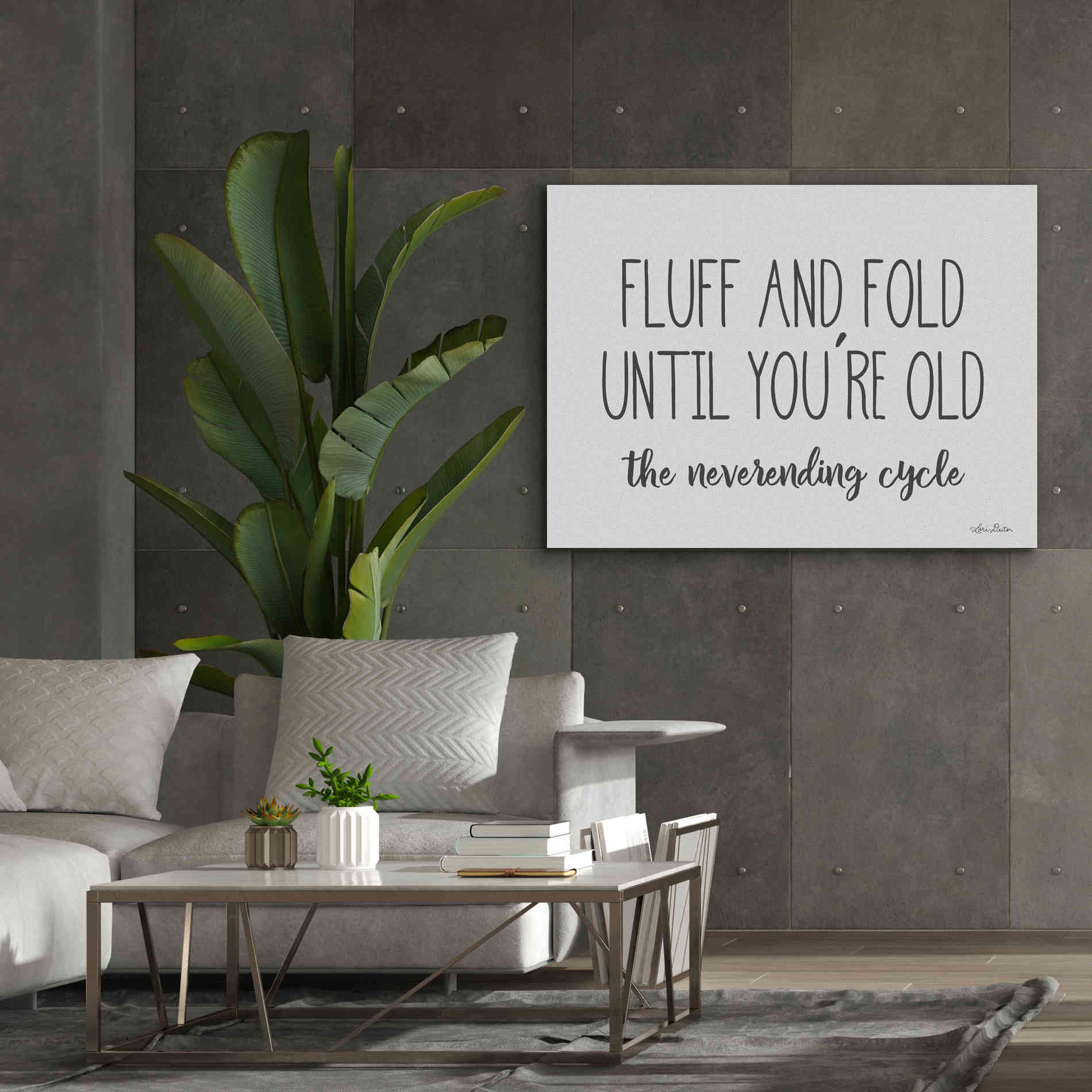 'Fluff and Fold' by Lori Deiter, Canvas Wall Art,54 x 40