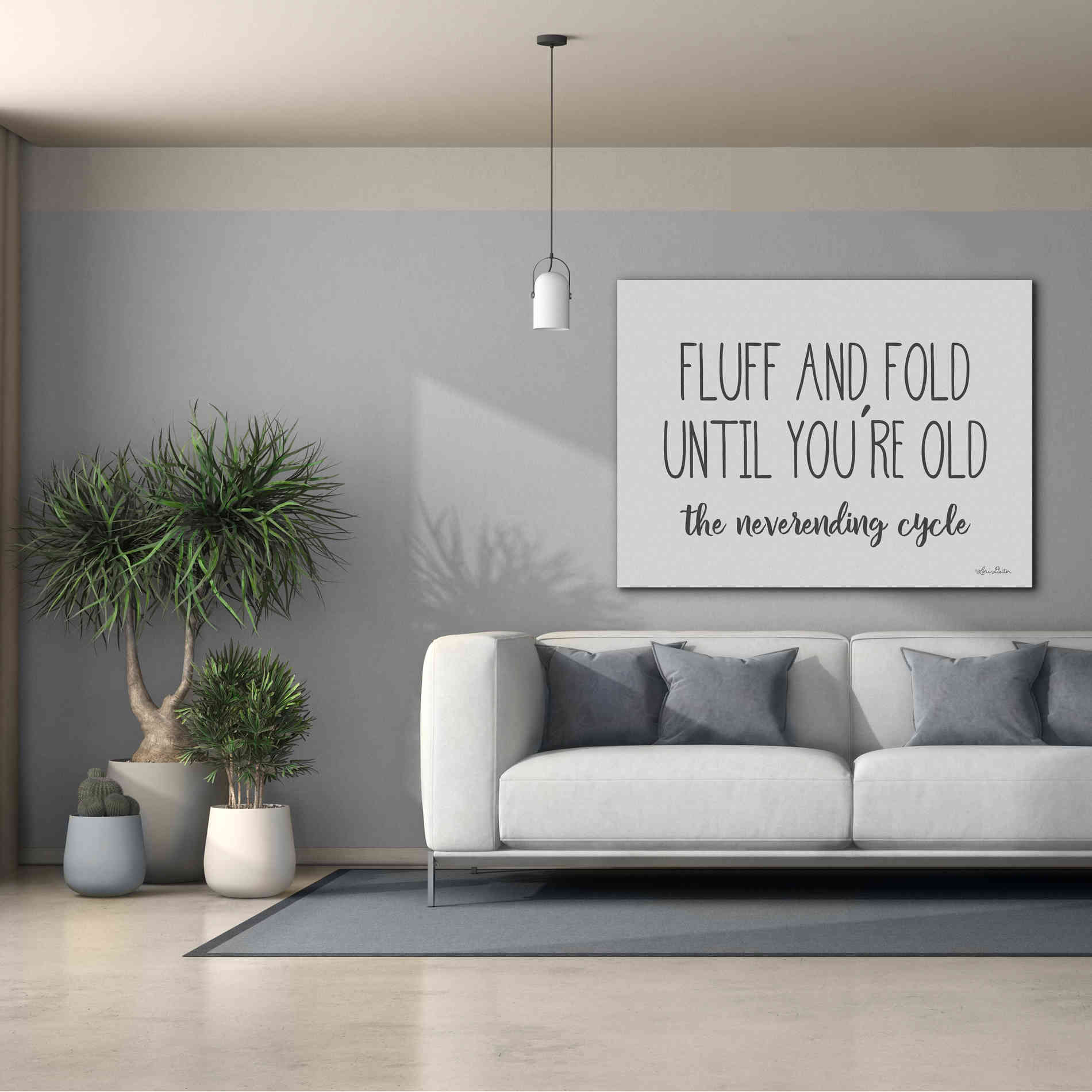 'Fluff and Fold' by Lori Deiter, Canvas Wall Art,54 x 40