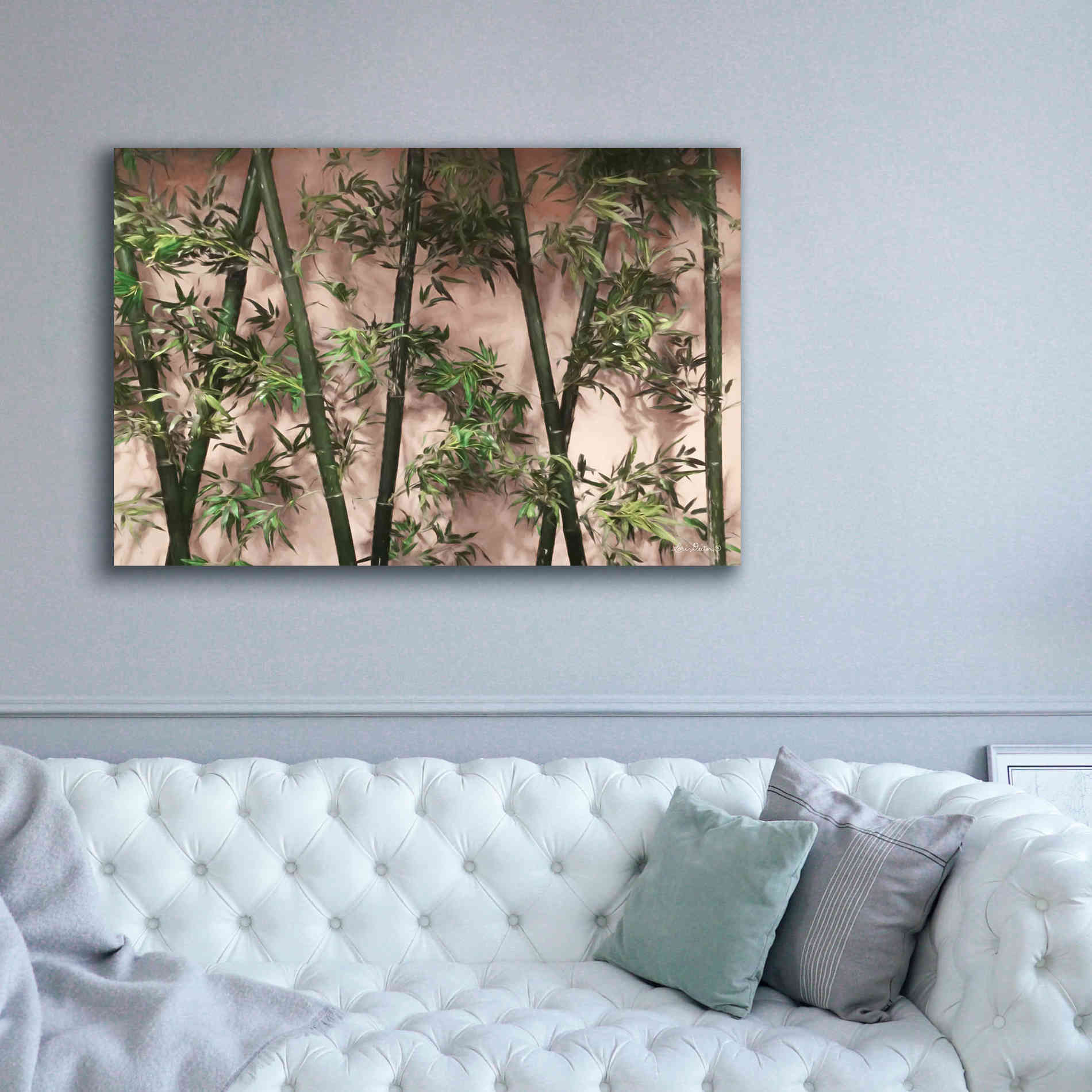 'Bamboo on Blush' by Lori Deiter, Canvas Wall Art,60 x 40