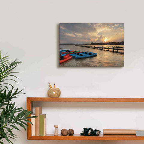 Image of 'Bayside Dock' by Lori Deiter, Canvas Wall Art,18 x 12
