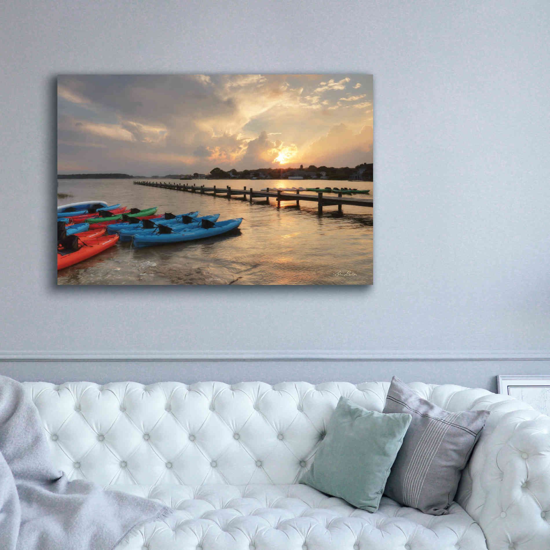 'Bayside Dock' by Lori Deiter, Canvas Wall Art,60 x 40