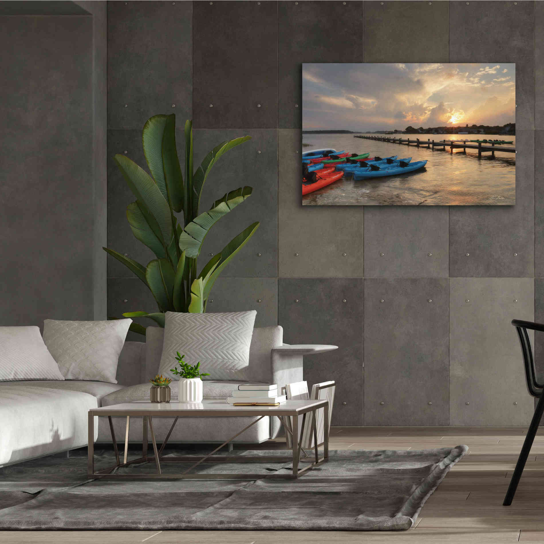 'Bayside Dock' by Lori Deiter, Canvas Wall Art,60 x 40